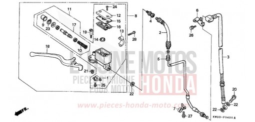 FR. BRAKE MASTER CYLINDER NX2502L de 1990
